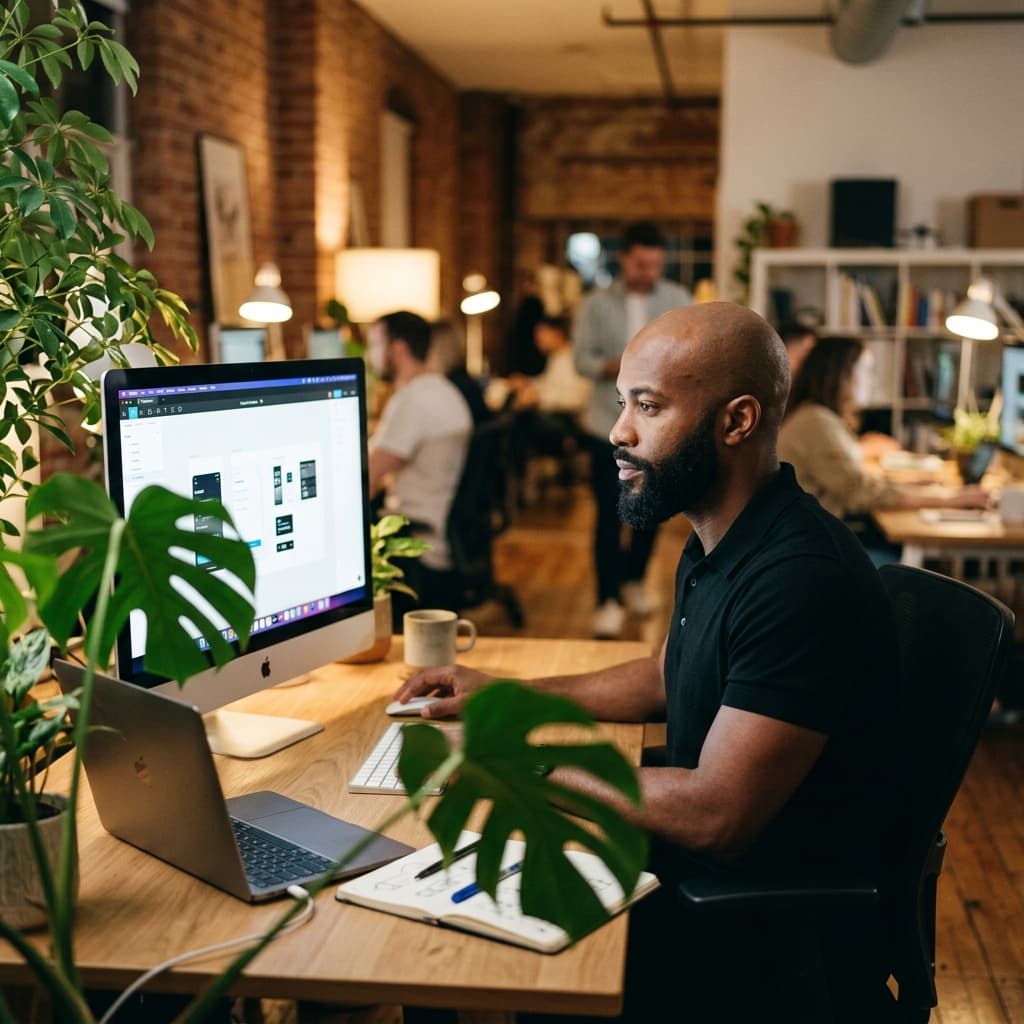 Founder working candidly